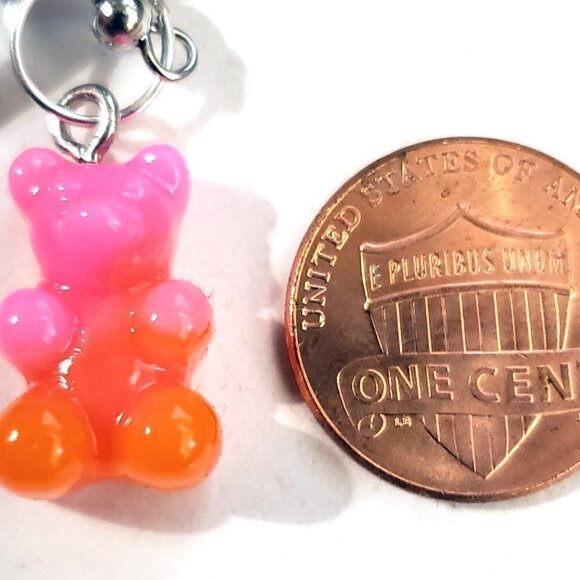 Blue Pastel Gummy Bear Earrings - Picture 4 of 4